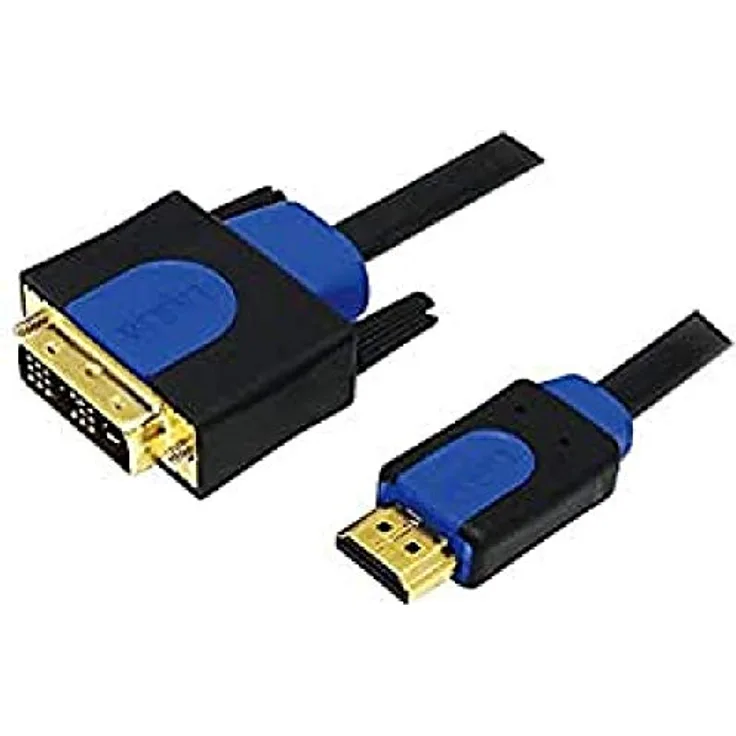 LogiLink 131620 DVI/HDMI Anschlusskabel 2.00m CHB3102 vergoldete Steckkontakte, schraubbar Schwarz [1x DV, Schwarz-UHU003