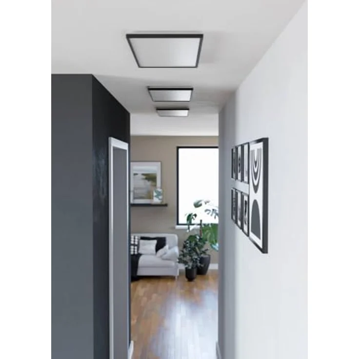 EGLO Rovito-Z Smart Home LED Badezimmer Deckenleuchte, ZigBee, Alexa Sprachsteuerung, dimmbar, schwarz, IP44, 57x30 cm – Bild 4