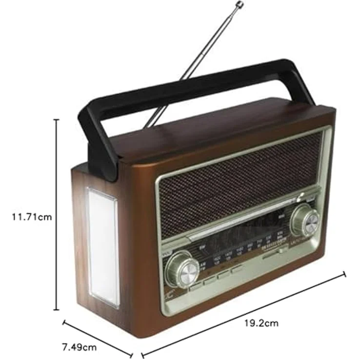 LTC LXLTC118UBT Retro-Radio (ELMA Bluetooth USB tragbar, FM/AM/SW, braun) – Bild 7
