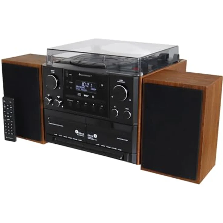 Soundmaster Stereoanlage MCD5600 Braun, Radio Tuner: FM, DAB+ (Bluetooth, Plattenspieler, 2x 5 W) – Bild 1