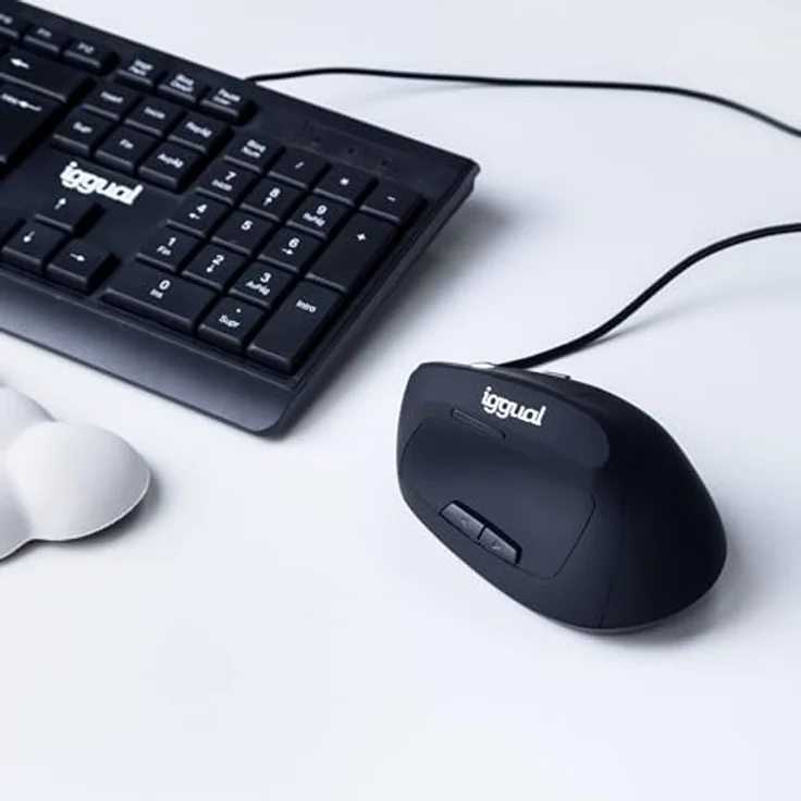 iggual Ergo-V, Vertikale Ergonomische Maus mit 1,5 m USB-Kabel, 6 Tasten, Einstellbare DPI bis 2400, Kompatibel mit Windows und Mac – Bild 5