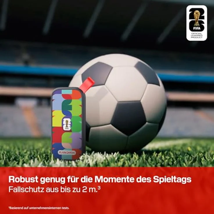 SanDisk 1 TB FIFA World Cup 2026 Portable SSD, bis zu 800 MB/s, inklusive USB-C-auf-A-Kabel, Fallschutz aus 2 m Höhe, kompatibel mit Laptops und Android-Geräten – Bild 5