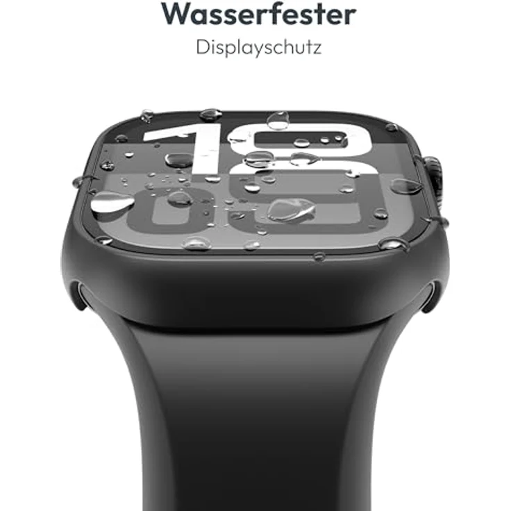 Vonmählen Thin Case für Apple Watch SE (40mm), ultradünne Schutzhülle mit 9H gehärtetem Glas, wasserdicht, Schwarz – Bild 4