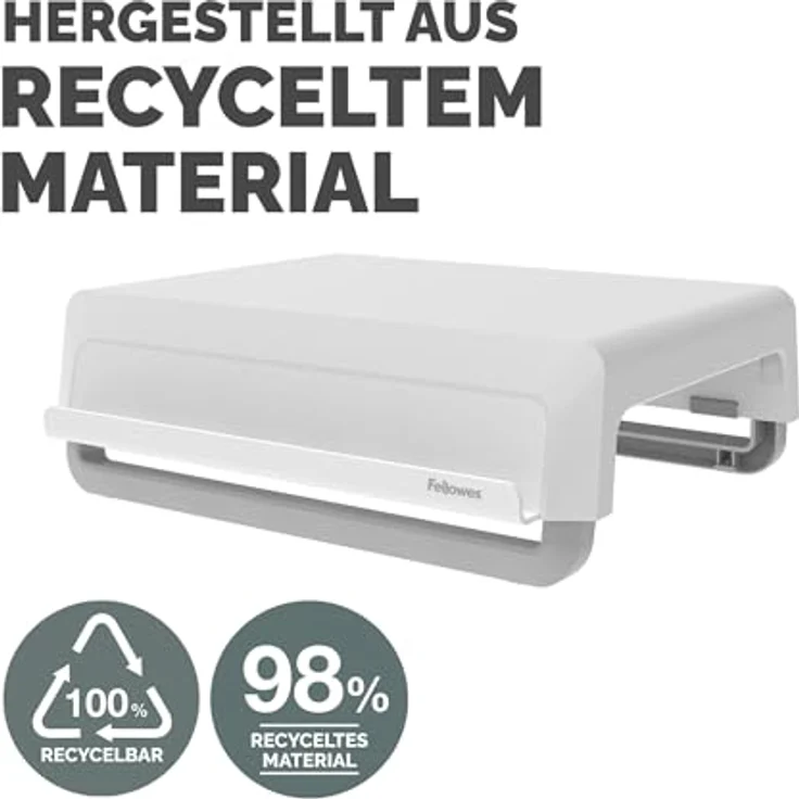 FELLOWES Breyta Monitorständer, weiß, 3 Höheneinstellungen, ideal für hybrides Arbeiten – Bild 9