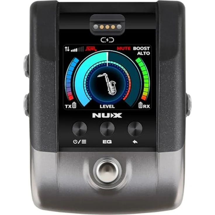NU-X B-6 Pro Kabelloses Saxophon- und Trompeten-Mikrofonsystem, professionelles 2,4 GHz digitales Audio mit wiederaufladbarem Sender, Effektschleife, Tuner und EQ-Voreinstellungen – Bild 5