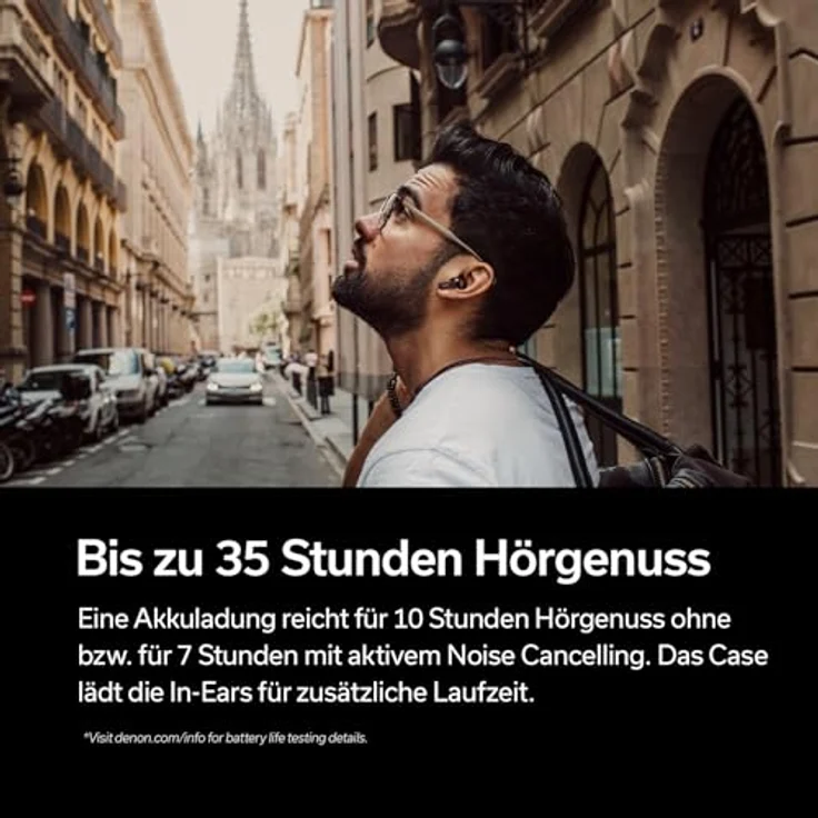 Denon AH-C840NCW, True Wireless Bluetooth In-Ear-Kopfhörer mit hybridem ANC, wasserresistent und kristallklarer Anrufqualität – Weiß – Bild 3