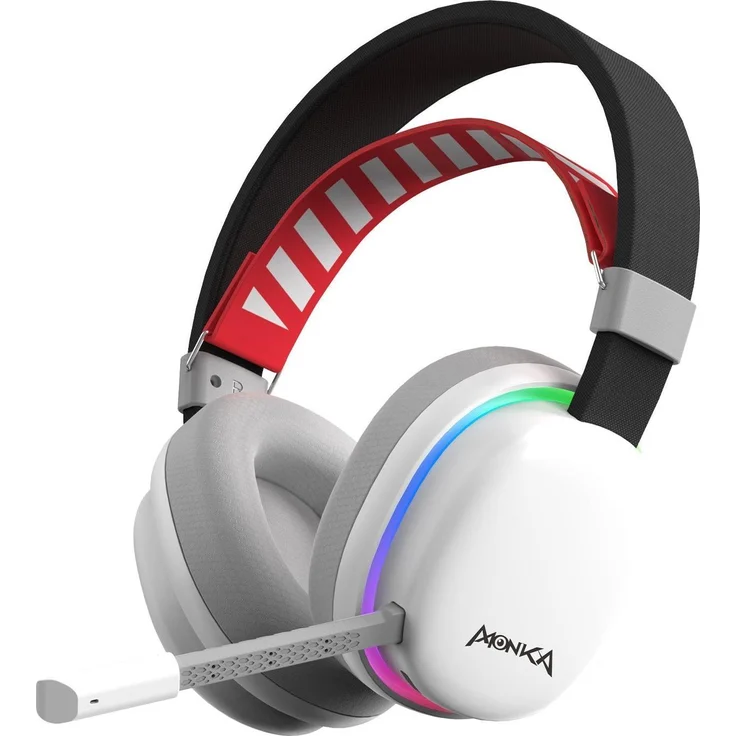 Marvo MONKA ECHO, True Wireless Kopfhörer mit Mikrofon, kabellos, unterbeleuchtet, weiss, Virtual Surround Ausgabe