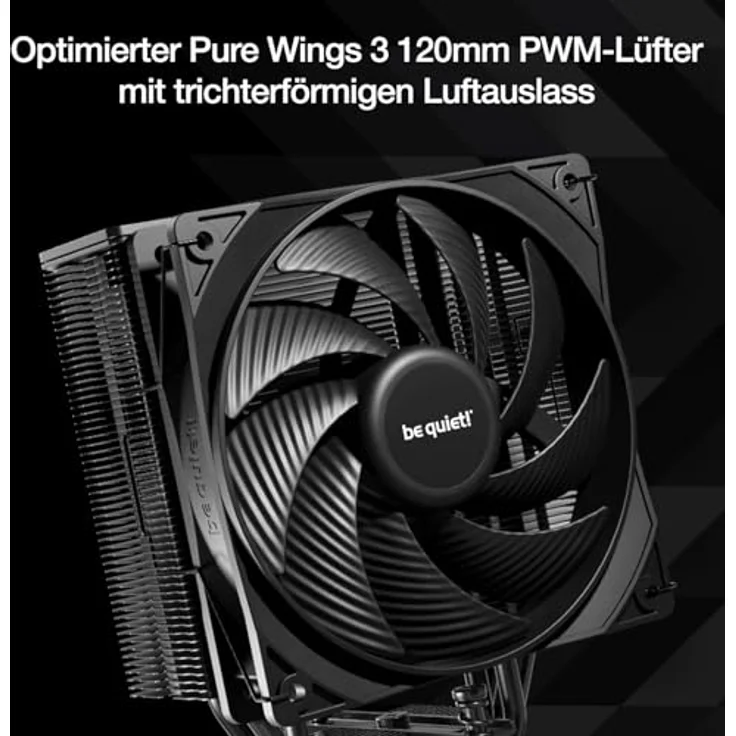 be quiet! Pure Rock 3 CPU-Kühler - 120mm, schwarz - Leistungsstarker Kühler mit 6 Heatpipes, PWM-Lüfter für bis zu 190W TDP – Bild 4