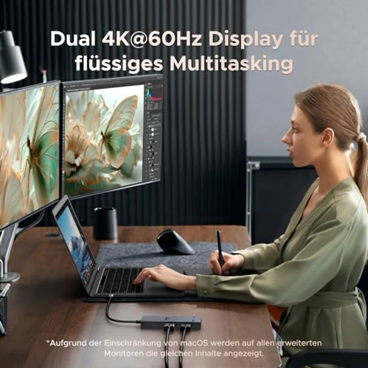 UGREEN Revodok Pro 207, 10Gbps USB C Hub mit 2x HDMI 4K@60Hz, 2x USB A 3.2 & USB C 3.2 PD 100W Docking Station für XPS 13/15, Chromebook, Surface Pro 9 – Bild 3