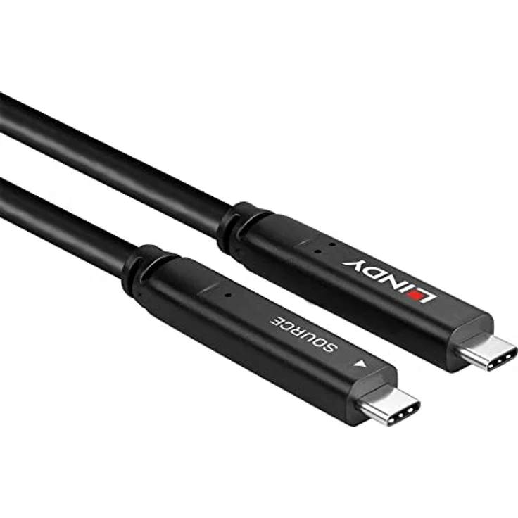 LINDY 10m USB 3.2 Gen 1 & DP 1.4 Typ C Hybrid Cable, Schwarz, Plug & Play, hohe Abhörsicherheit, ideal für Konferenzräume und LFDs – Bild 3
