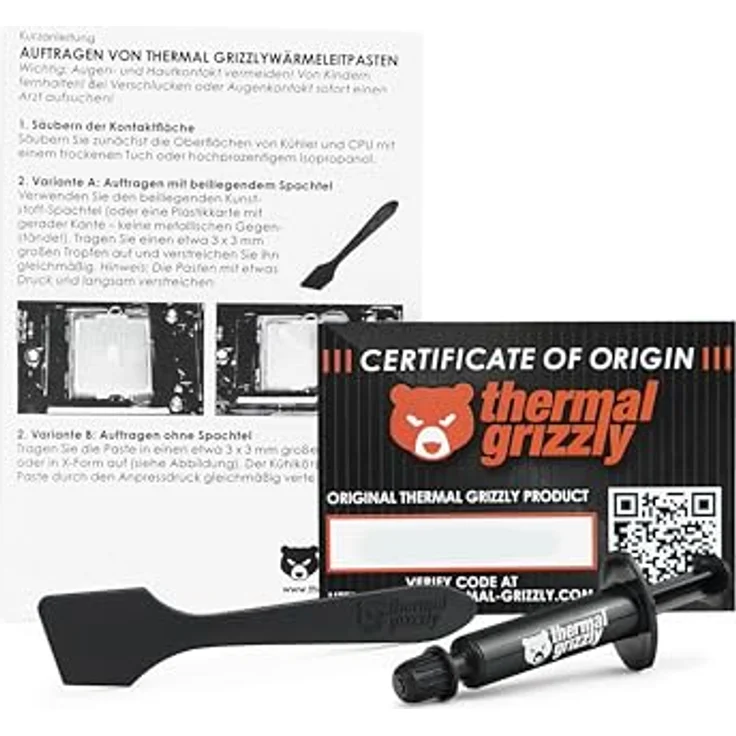 Thermal Grizzly Hydronaut 1 g / 0,27 ml Wärmeleitpasten und -Pads, grau – Bild 9