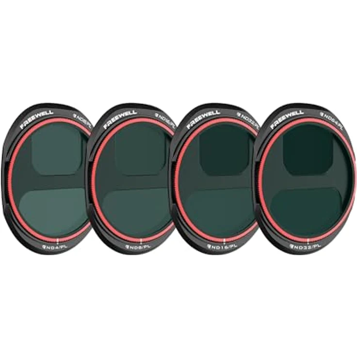 Freewell Split ND/PL Bright Day, Drohnenfilter für DJI Mavic 4 Pro, ND8/PL bis ND64/PL, Polarisationsschutz, Grün, Schwarz – Bild 1