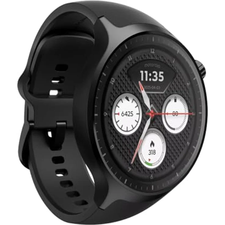 Motorola Watch 2, Smartwatch mit 47 mm, Edelstahlrahmen, Gorilla Glass 3 und Dual-Frequenz-GPS, schwarz – Bild 4