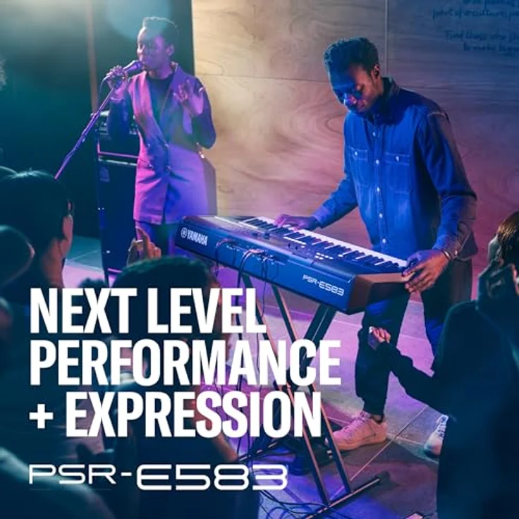 Yamaha PSR-E583, Home-Keyboard mit erweiterten Sounds und USB-C Audio-Interface, schwarz – Bild 4