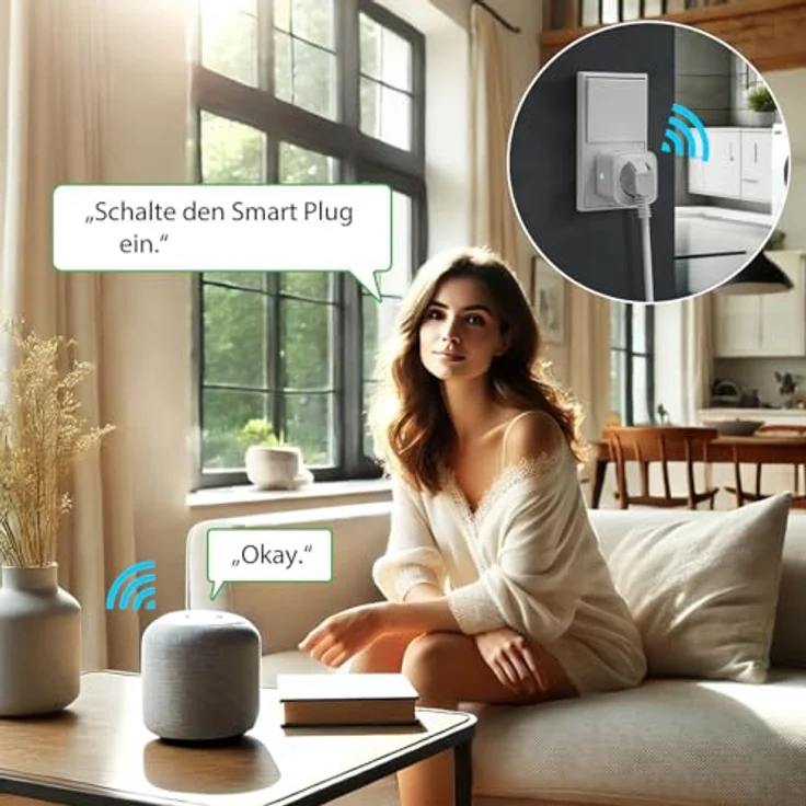 Luminea Home Control Smart Steckdose: WLAN-Steckdose, Matter-zertifiziert, Energiekostenmesser, App, 16 A (Schwarz, WLAN Steckdose Matter zertifiziert, Smart Home Steckdose Matter) – Bild 2