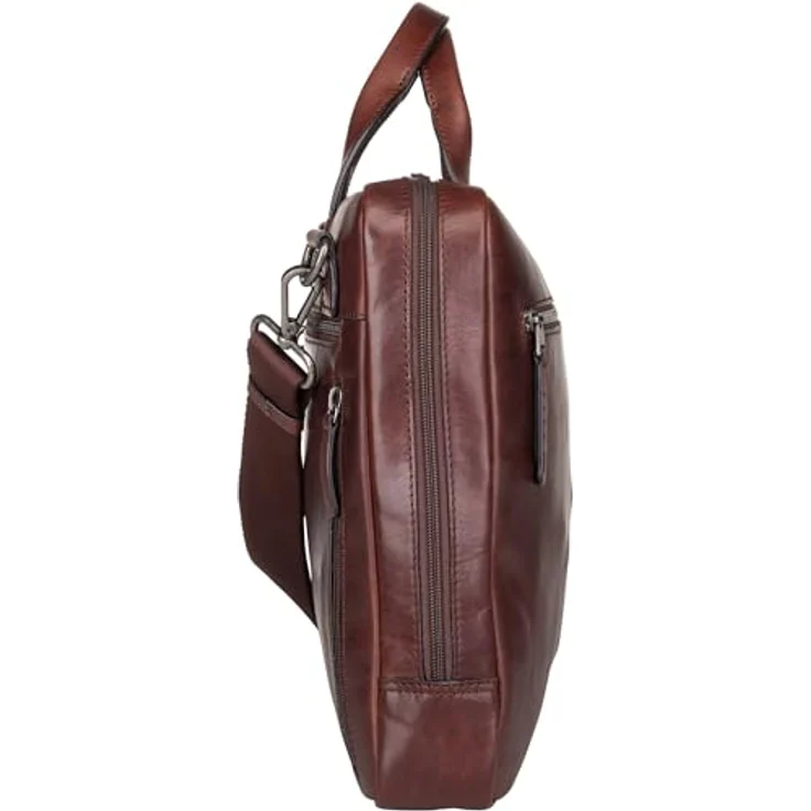 Jost Aktentasche Lund Business S, langlebige Laptoptasche aus geöltem Pull-up-Leder mit drei gepolsterten Fächern für Laptop, Tablet und Smartphone, braun – Bild 6
