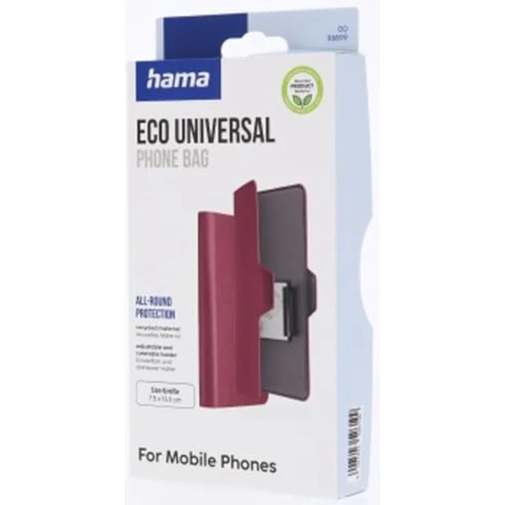 HAMA Handytasche Bookcover, Universal für Smartphones bis 7,5 x 15,3 cm, rot, mit drehbarer Halterung und Kartenfächern – Bild 9