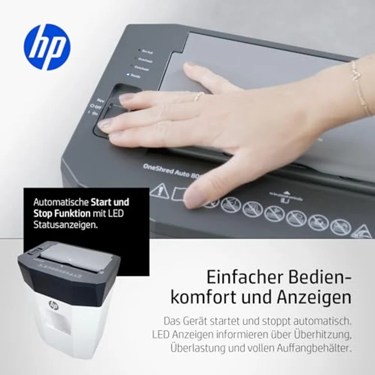 HP OneShred Auto 80CC, Aktenvernichter mit Partikelschnitt für hohe Datensicherheit – Bild 6