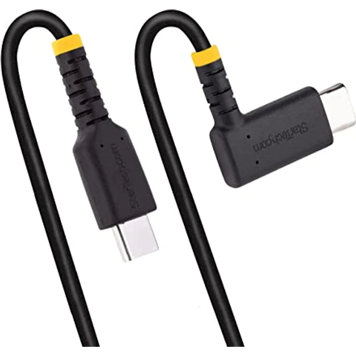 StarTech 15 cm USB-C Kabel, 90° Stecker, 60W/3A Schnellladung, schwarz – Bild 5