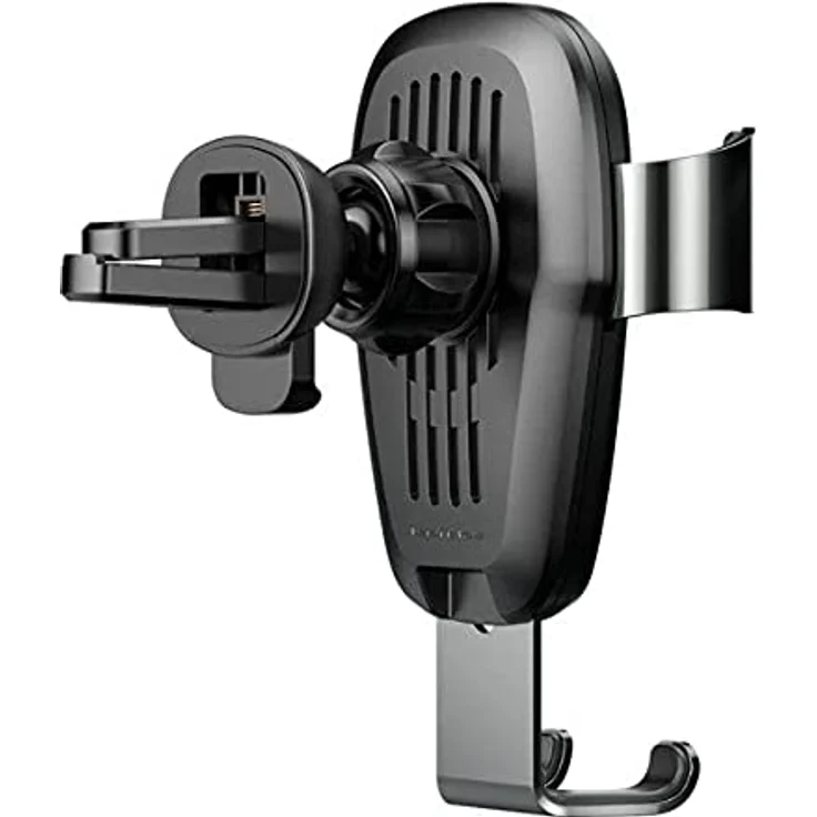 Baseus Metal Wireless Charger Gravity Car Mount, Einhandbedienung für Smartphones, schwarz – Bild 2