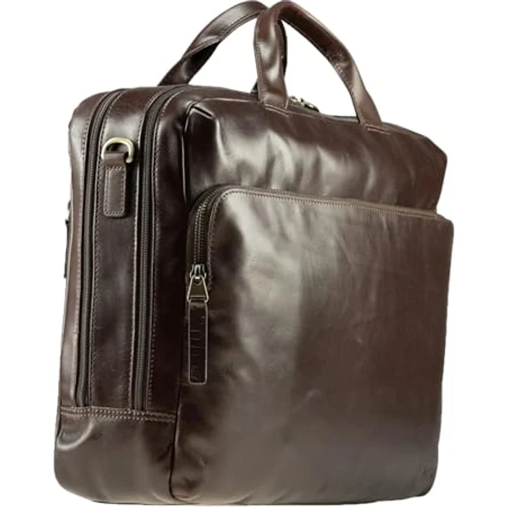 Jost Skagen Business Bag, Laptop-Tasche mit gepolsterten Fächern, Rotbraun, 41 x 31 x 11 cm – Bild 3