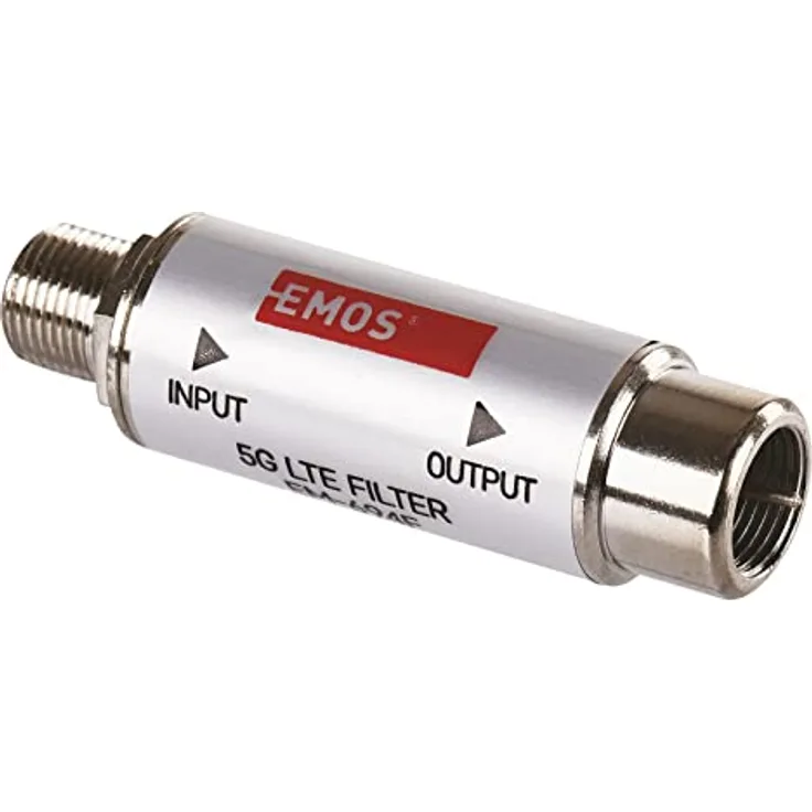 EMOS LTE/4G/5G Sperrfilter, Durchlassbereich bis 694 MHz, DC Durchlass, 1,6 x 4 cm, F-Anschluss J5711 Silbern - Preisvergleich