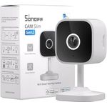 SONOFF CAM-S2 Indoor Security 2.4GHz WiFi Smart Überwachungskameras, 1080P HD, Ultra Clear Night Vision, Körpererkennung, Zwei-Wege-Audio, Alexa/Google Assistant, IFTTT, weiß
