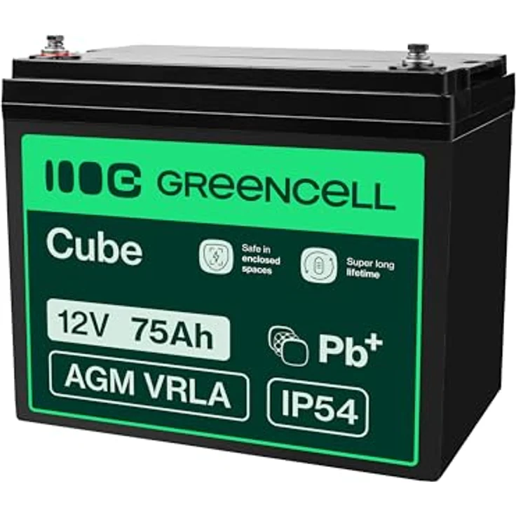 Green Cell® AGM 12V 75Ah Blei-Batterie, VRLA Ersatzakku für Fischkutter, Boot, Scooter, Rasentraktor und Rasenmäher, zyklenfest und wartungsfrei – Bild 4