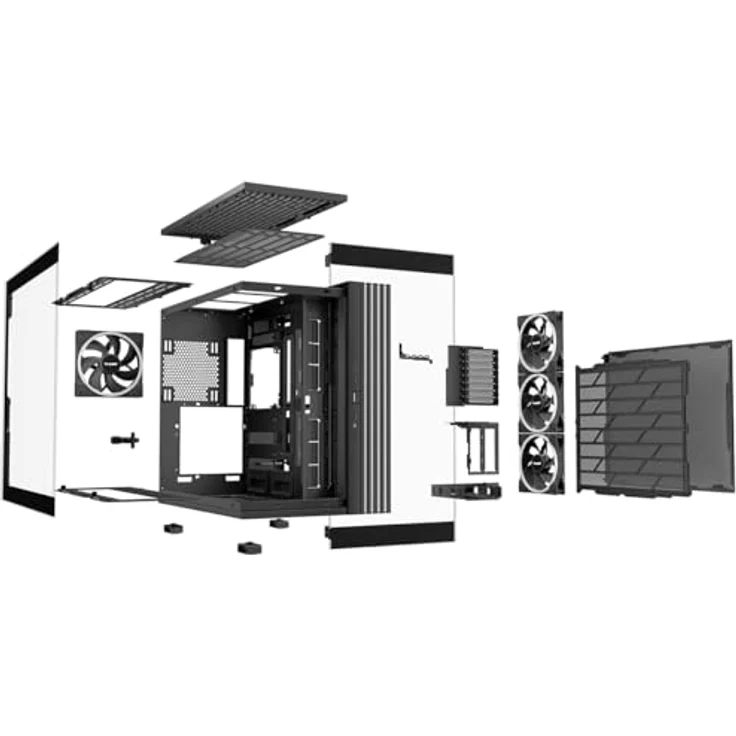 be quiet! Light Base 900 FX Black PC-Gehäuse, Panorama-Blick, Show Case, ARGB LED-Streifen, 4 Light Wings PWM Lüfter – Bild 5