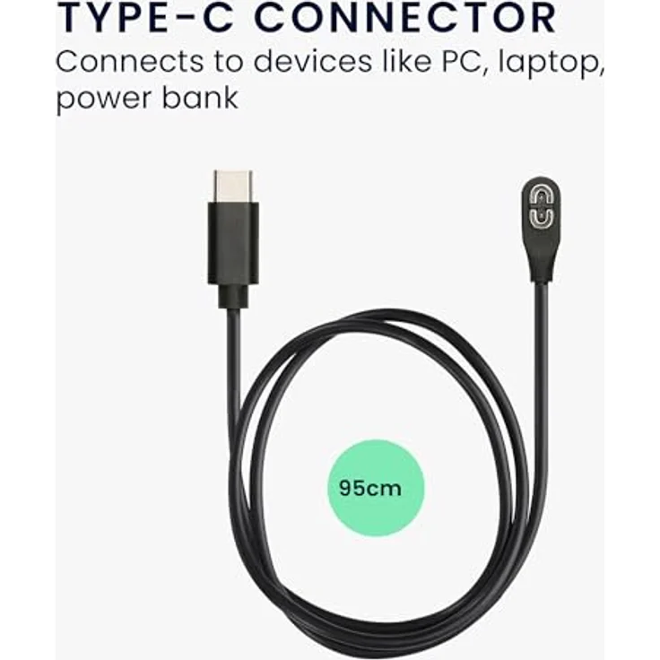 kwmobile USB C Ladekabel für Shokz Aeropex AS800/OpenRun, 100cm Schwarz, Schnellladefunktion – Bild 3