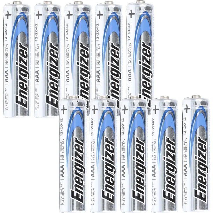 Energizer Ultimate Lithium Batterie FR03, 10er Box AAA, 1,5V, 1250mAh, extrem temperaturbeständig von -40 bis +60 °C