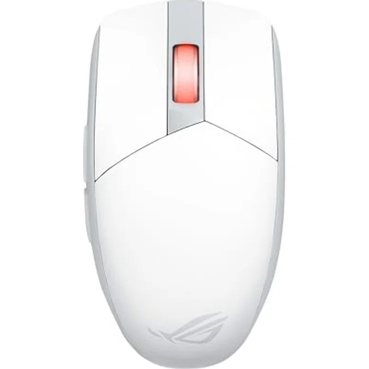 ASUS ROG Strix Impact III Wireless White – Gaming-Maus, beidhändig, kabellos, leicht, 57 g, optischer Sensor AimPoint mit 36000 DPI, Trimode-Konnektivität, ROG-Omni-Empfänger – Bild 1