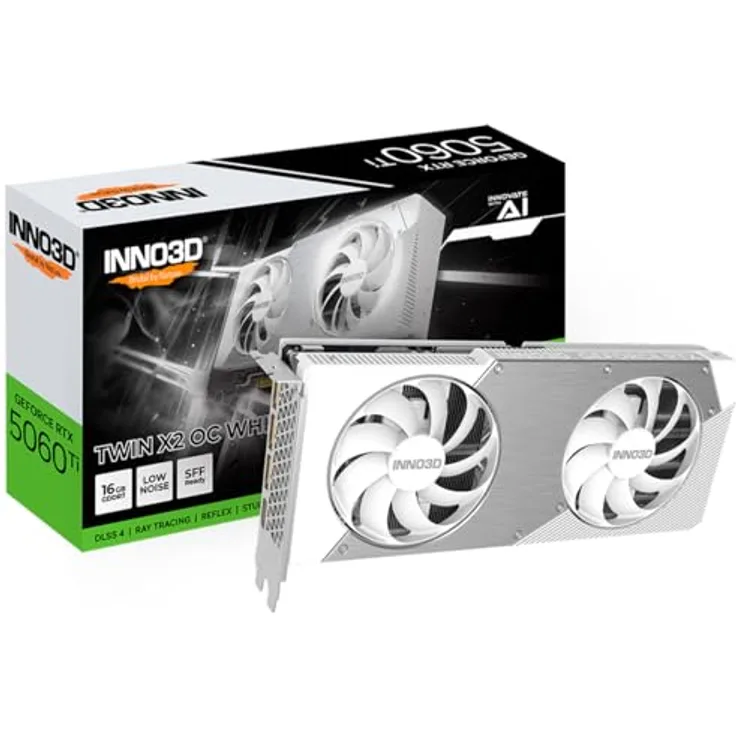 Inno3D GeForce RTX 5060 Ti Twin X2 OC, 16 GB GDDR7 Grafikkarte mit aktiver Kühlung und VR-Unterstützung