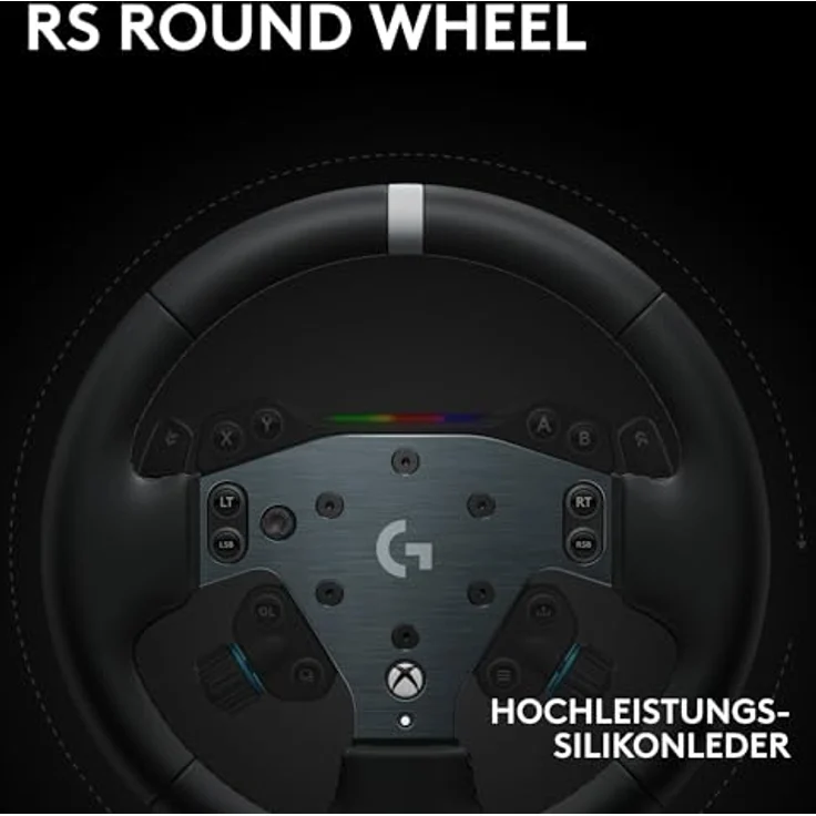 Logitech G RS50 System, 3-teiliges Sim-Racing-Lenkrad-Setup mit 8 Nm Direct Drive, 13 Tasten Wheel Hub und 28 cm Rundrad - für Xbox/PC - Schwarz – Bild 5