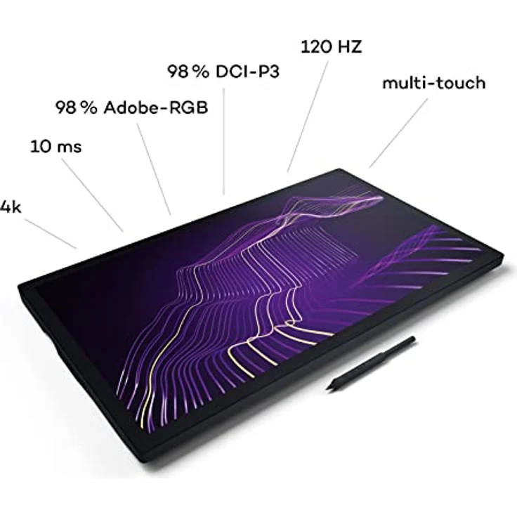 Wacom Cintiq Pro 27 Grafiktablett ohne Standfuß (4k-Auflösung, 26,9-Zoll-Display, HDR-Gamma, Pantone Validated, 99 % Adobe RGB, Neuer, drucksensitiver Pro Pen 3, Multi-Touch) Black – Bild 3