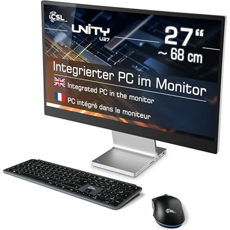 CSL-Computer Unity U27 All-in-One-PC, 27 Zoll Full HD IPS Display, Intel Core i5-1235U CPU, 4000 GB M.2 SSD, 64 GB DDR5-RAM, Windows 11 Pro – Bild 1