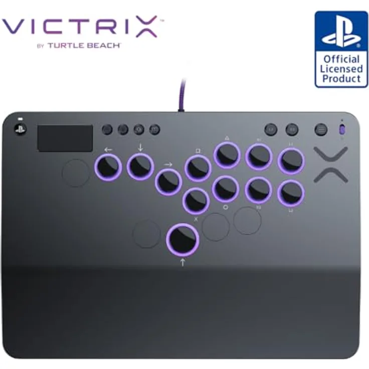 Turtle Beach Victrix Pro KO Leverless All Button Fight Stick for PlayStation 5, Gray | Customizable eSports Tournament Ready Controller