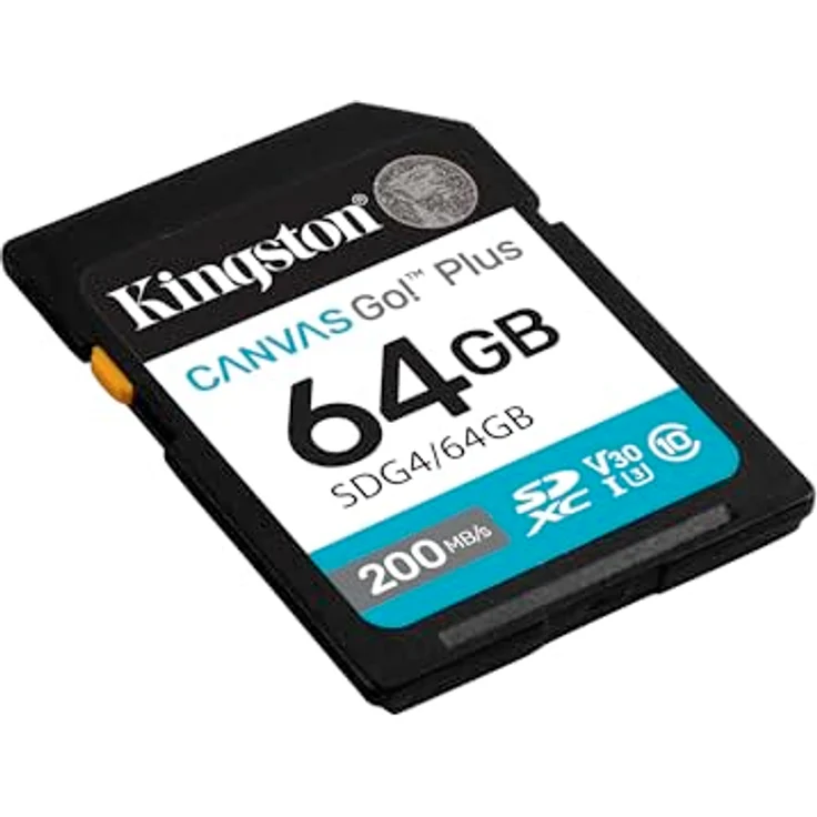 Kingston Canvas Go Plus SDXC Speicherkarte Gen4 200MB/s C10 UHS-I U3 V30 64GB-SDG4/64GB – Bild 2