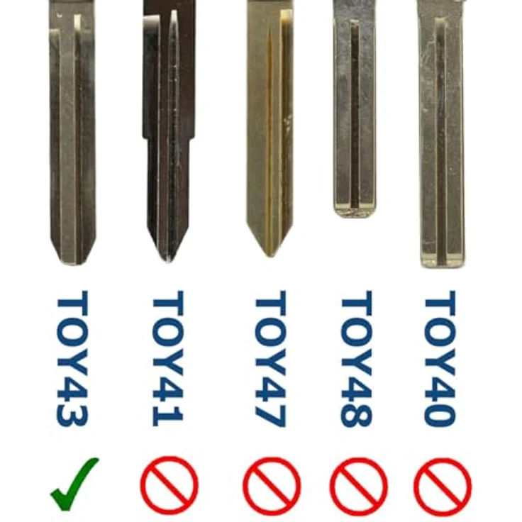 mt-key Auto Schlüssel 2 Tasten Set TOY43, inkl. Gummimatte, 2x Taster und CR2016 Knopfzelle für Toyota Avensis, Corolla, RAV4, Yaris – Bild 4