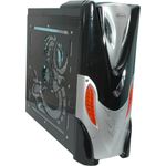 Acutake ACU-ALIEN Midi Tower PC-Gehäuse, transparent mit innovativem Gaming-Design und Glas-Seiten