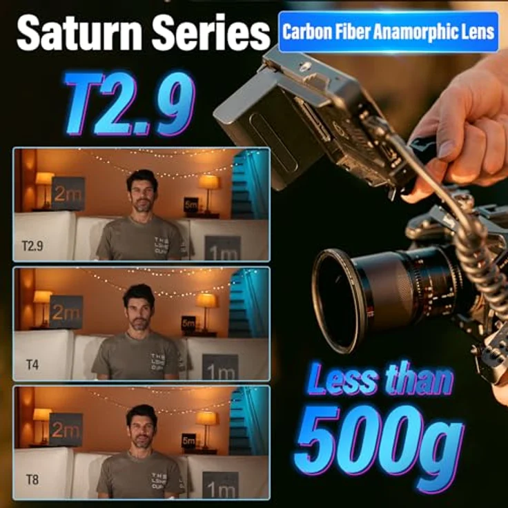 SIRUI Saturn 50 mm T2.9 1.6X Vollformat Kohlefaser anamorphe Linse, Cine Objektiv weniger als 500 g (Nature Flares, Z Mount) – Bild 2
