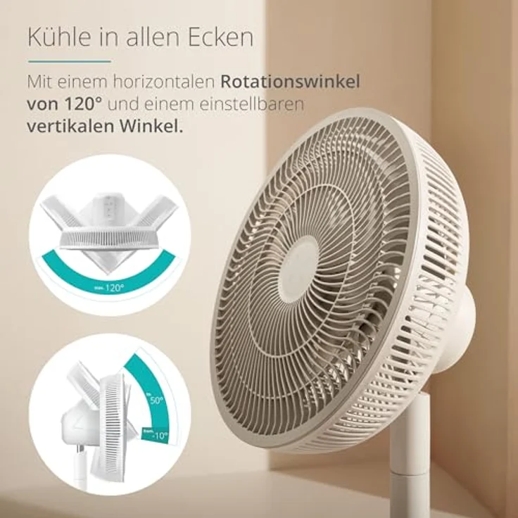 Duux Whisper Essence Standventilator sehr Leise - 120° Oszilation - 7 Geschwindigkeitsstufen - 8-std-Timer – Bild 3