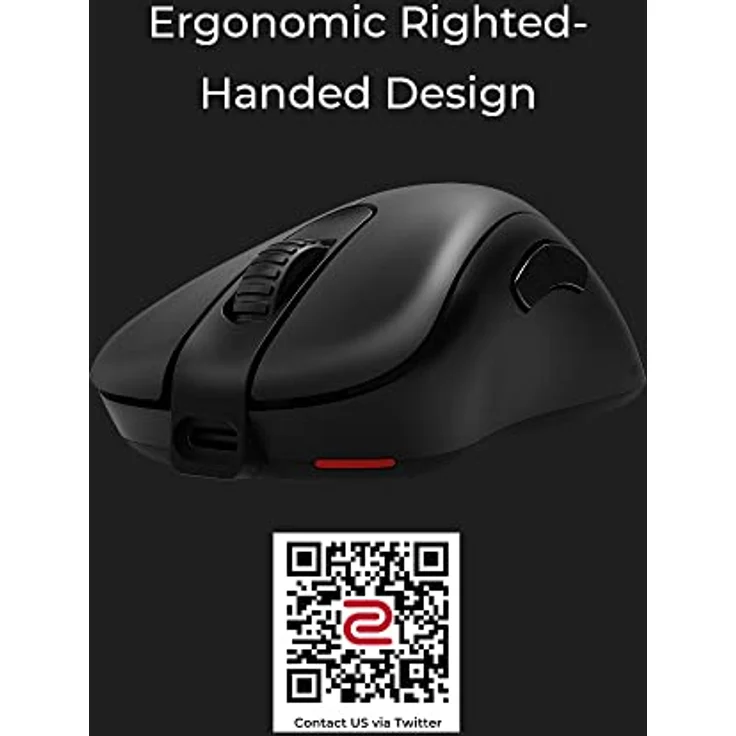 BenQ - Zowie EC2-CW Drahtlose, ergonomische Gaming-Maus für Esports | Verbesserter Empfänger | Mausrad mit 24 Stufen | Ohne Treiber | Mattschwarze Beschichtung | Mittlere Größe – Bild 2