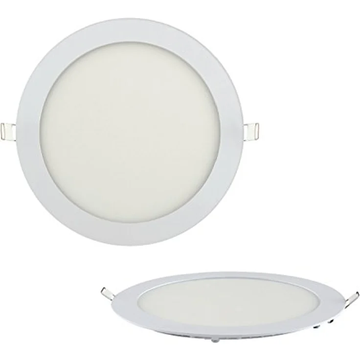 ENERGMiX 18 Watt Runder LED Panel Slim Flach Unterputz Einbauleuchte Rahmen weiss Rund Ø 225mm Warmweiss inkl. Trafo – Bild 1