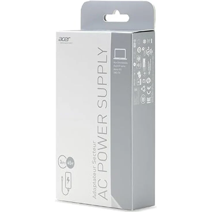 Acer AC Adapter (65 W), Notebook Netzteil für Acer Aspire und Chromebook Modelle, Schwarz – Bild 3