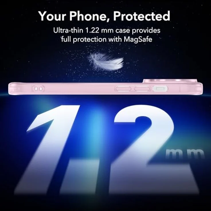 ESR iPhone 13 Pro Max Hülle, MagSafe-kompatibel, klare Silikon Schutzhülle, stoßfest und vergilbungsbeständig, Zero Serie, rosa – Bild 2