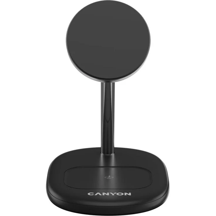 CANYON WCS-205, 2-in-1 kabellose Ladestation für Mobiltelefone und Kopfhörer, Qi2, 15 Watt, schwarz