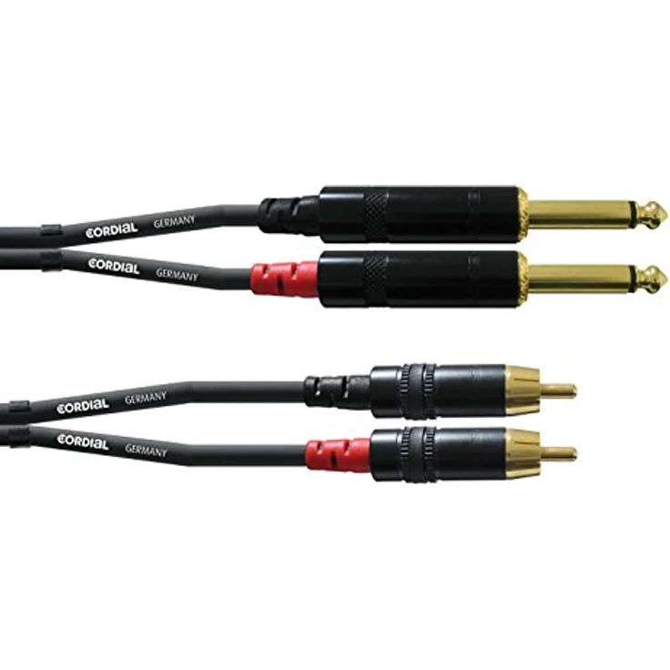 CORDIAL CABLES Audiokabel mit zwei Klinkensteckern mono/Rca 1,5 m AUDIO Essentials Klinkenkabel – Bild 1