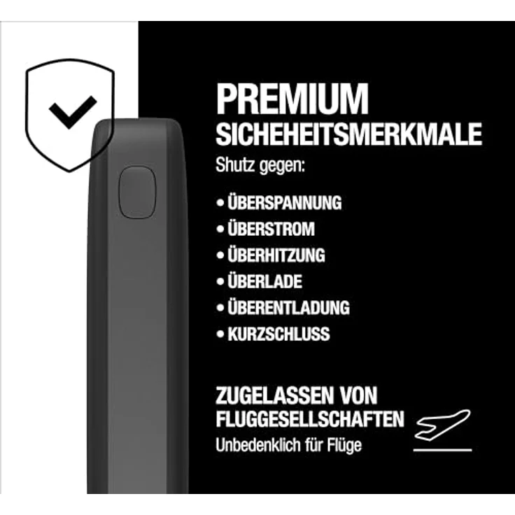 Fresh 'n Rebel 24000mAh Powerbank (USB-C in & Out), 20W Ultra Fast Charge, 6 Premium-Sicherheitsfunktionen, bis zu 8 Handy-Ladungen, Externer Akku mit 4 Power-Anzeigeleuchten (Storm Grey) – Bild 4