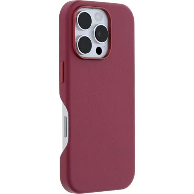 OtterBox Symmetry Series Cactus Leather MagSafe Hülle für iPhone 16 Pro, stoßfest, sturzsicher, dünne Schutzhülle, 3X getestet nach Militärstandard, Rot – Bild 4